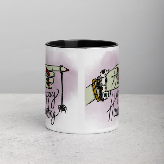 "Happy Haunting" Mug with Color Inside