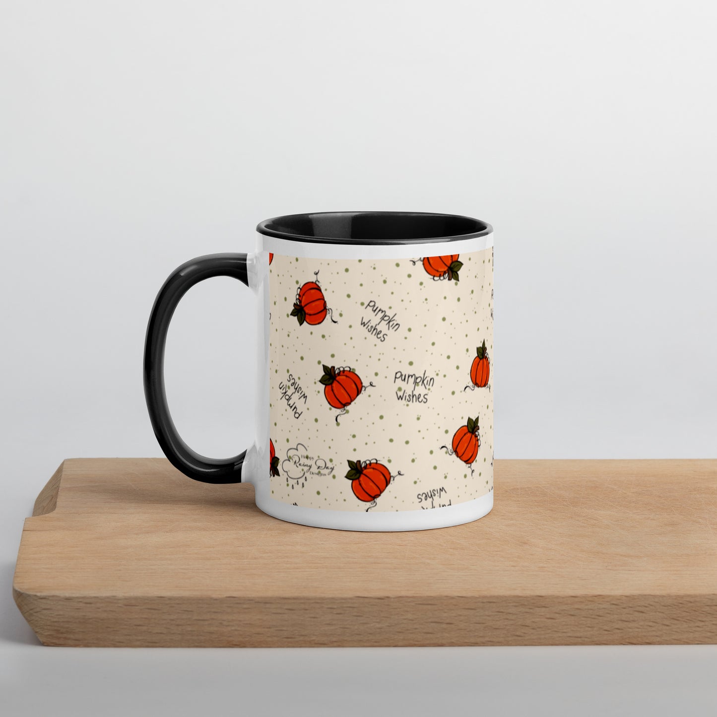 "Pumpkin Wishes" Mug with Cream Background