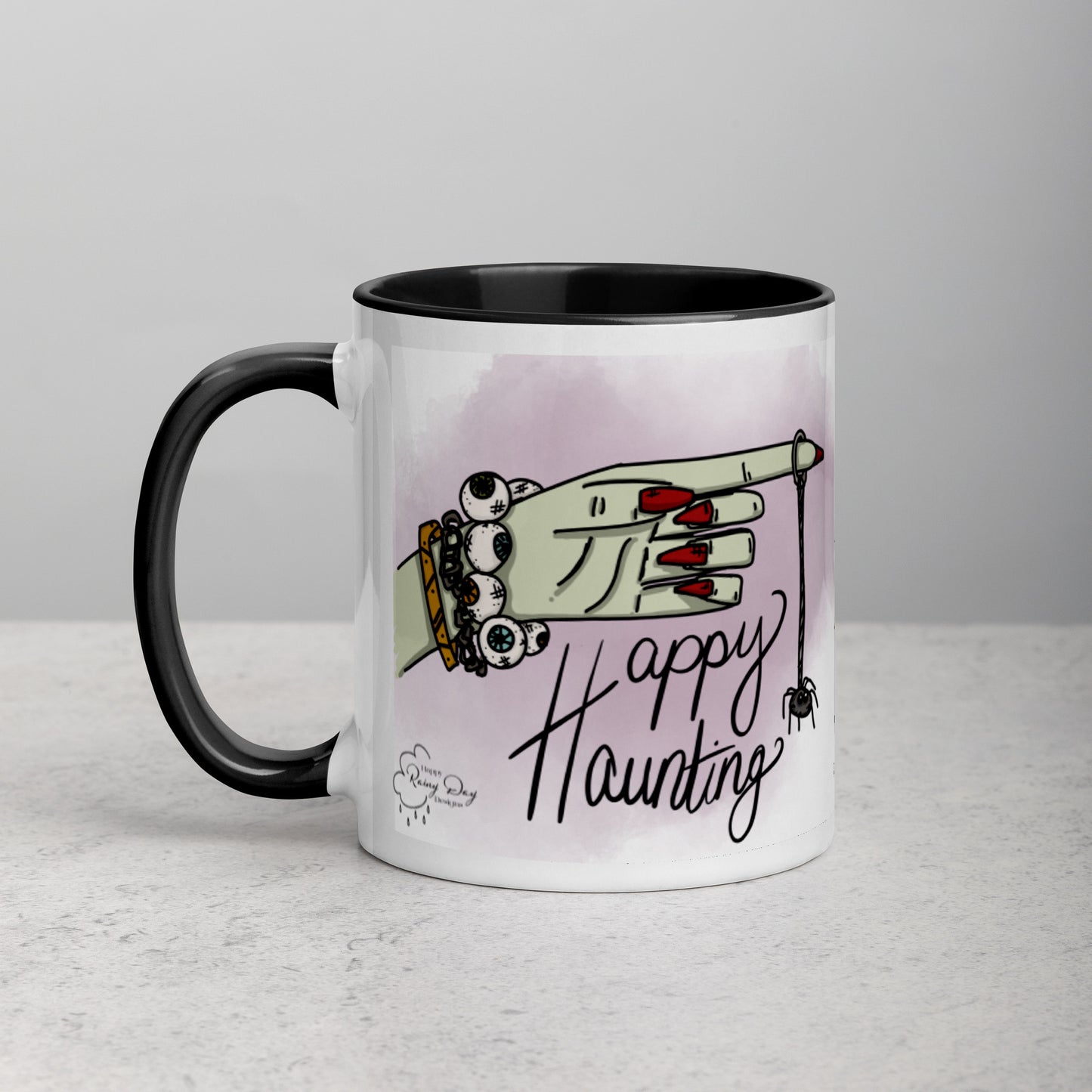 "Happy Haunting" Mug with Color Inside