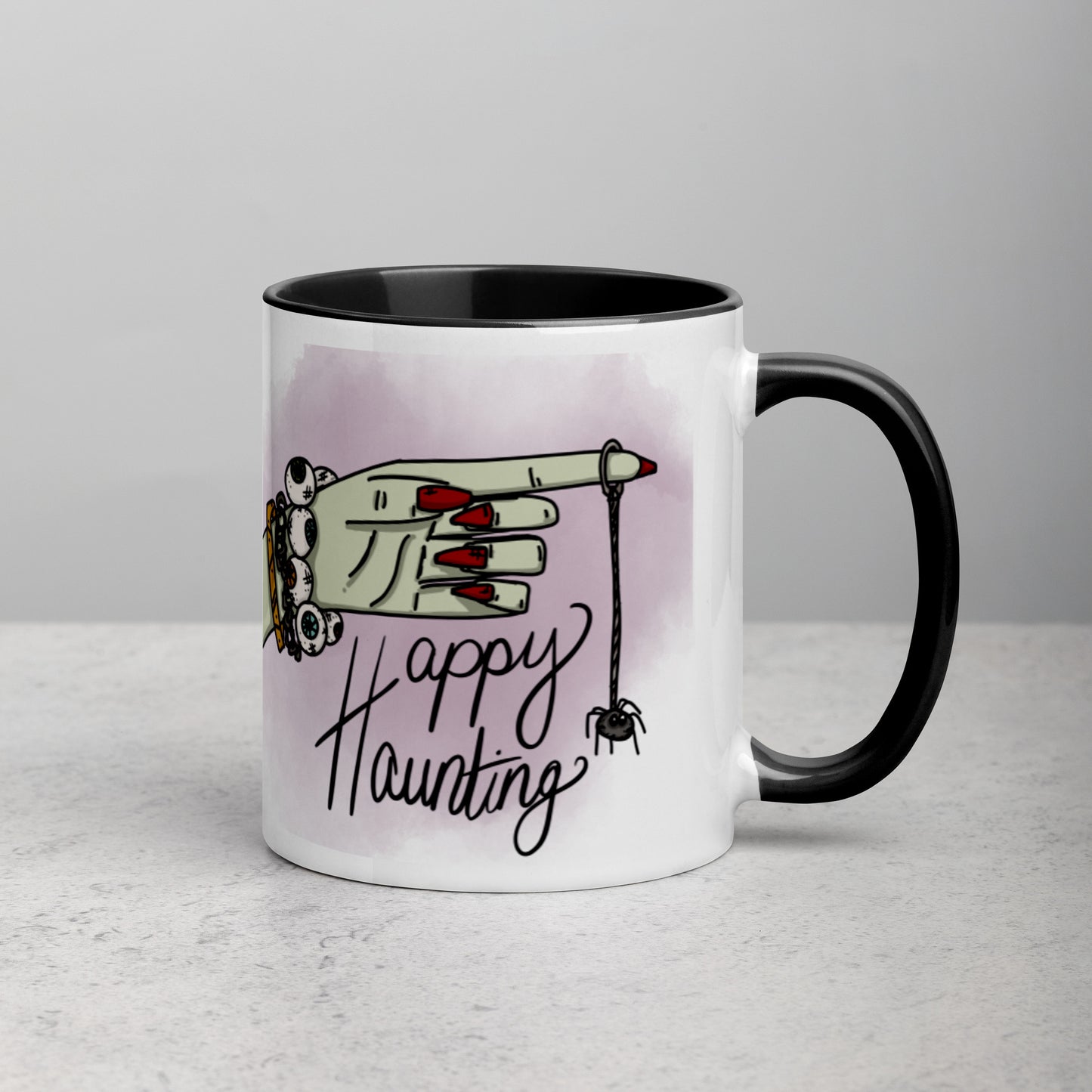 "Happy Haunting" Mug with Color Inside