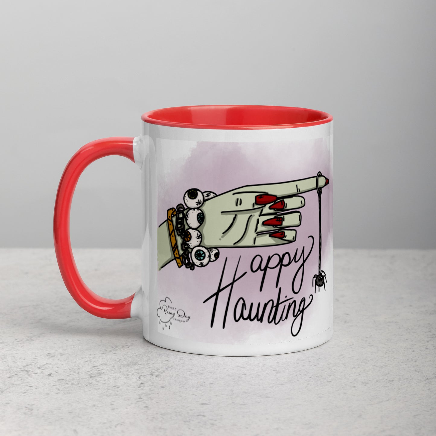 "Happy Haunting" Mug with Color Inside