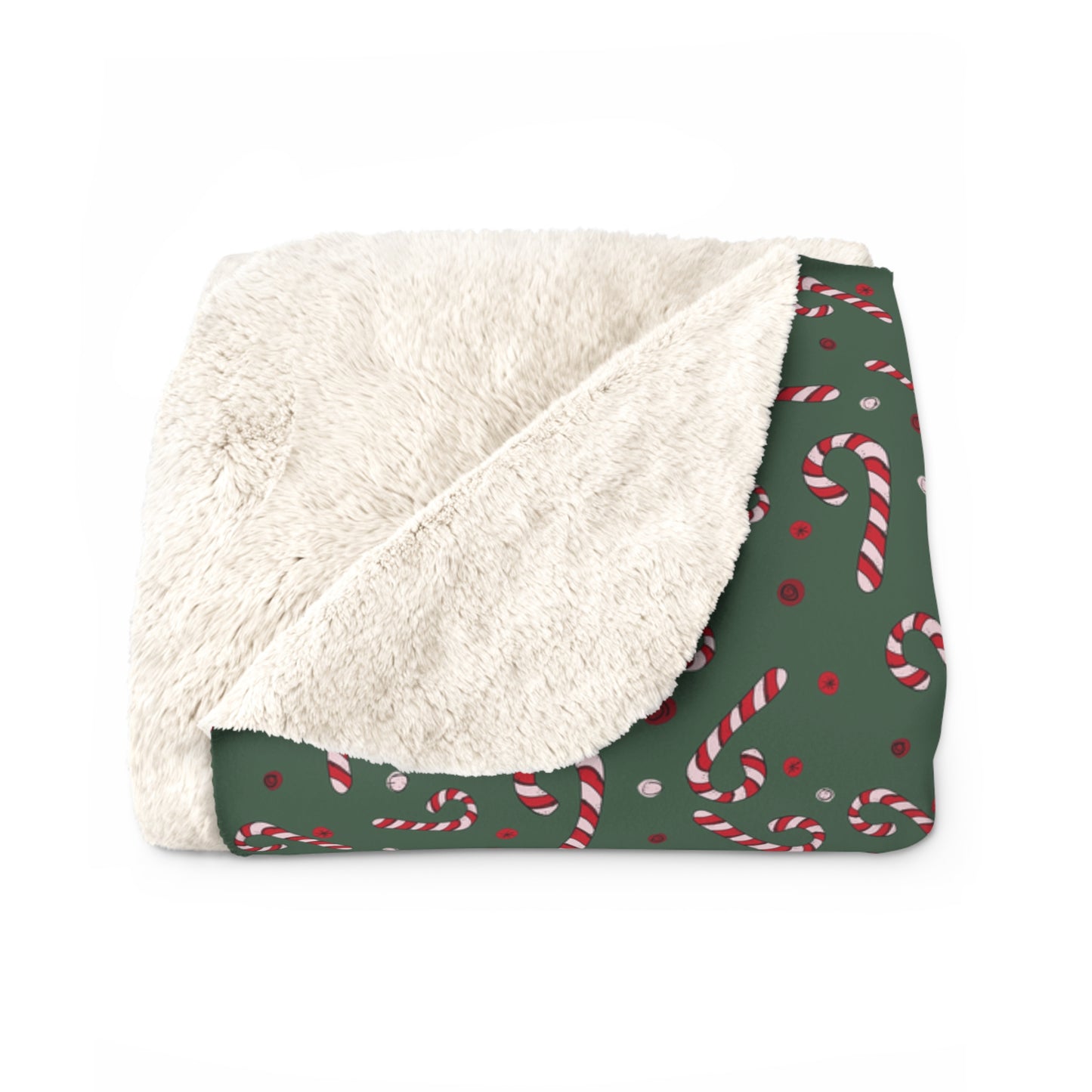 Candy Cane Sherpa Fleece Blanket