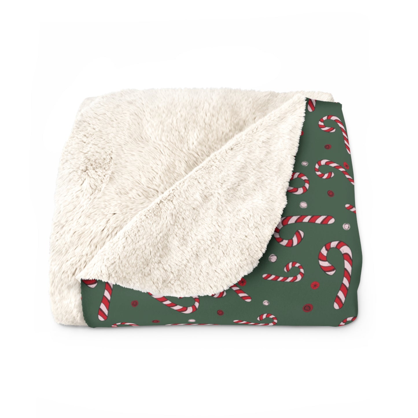 Candy Cane Sherpa Fleece Blanket