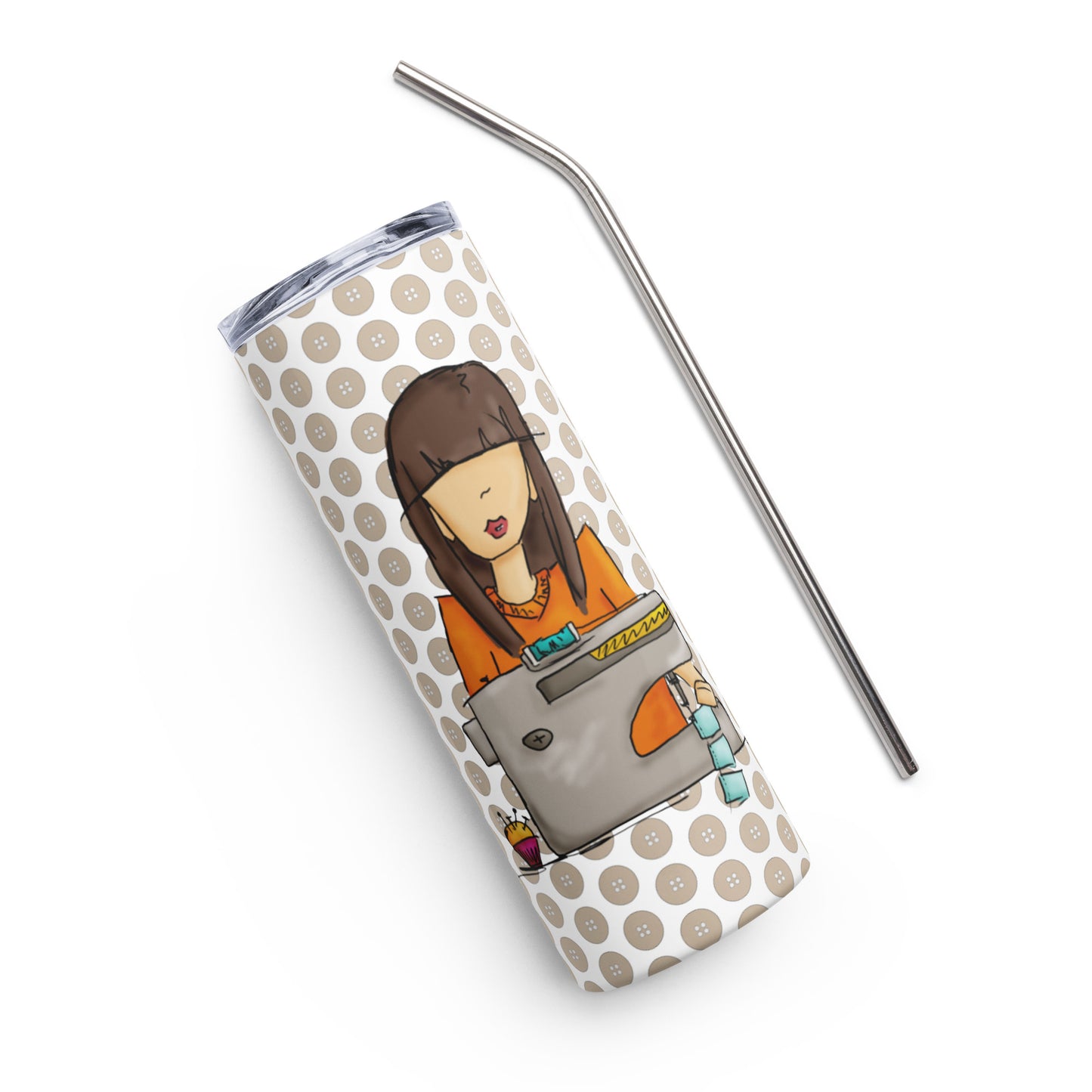 Sewing Girl Stainless Steel Tumbler