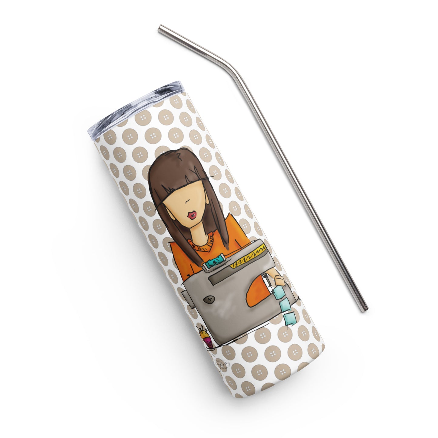 Sewing Girl Stainless Steel Tumbler