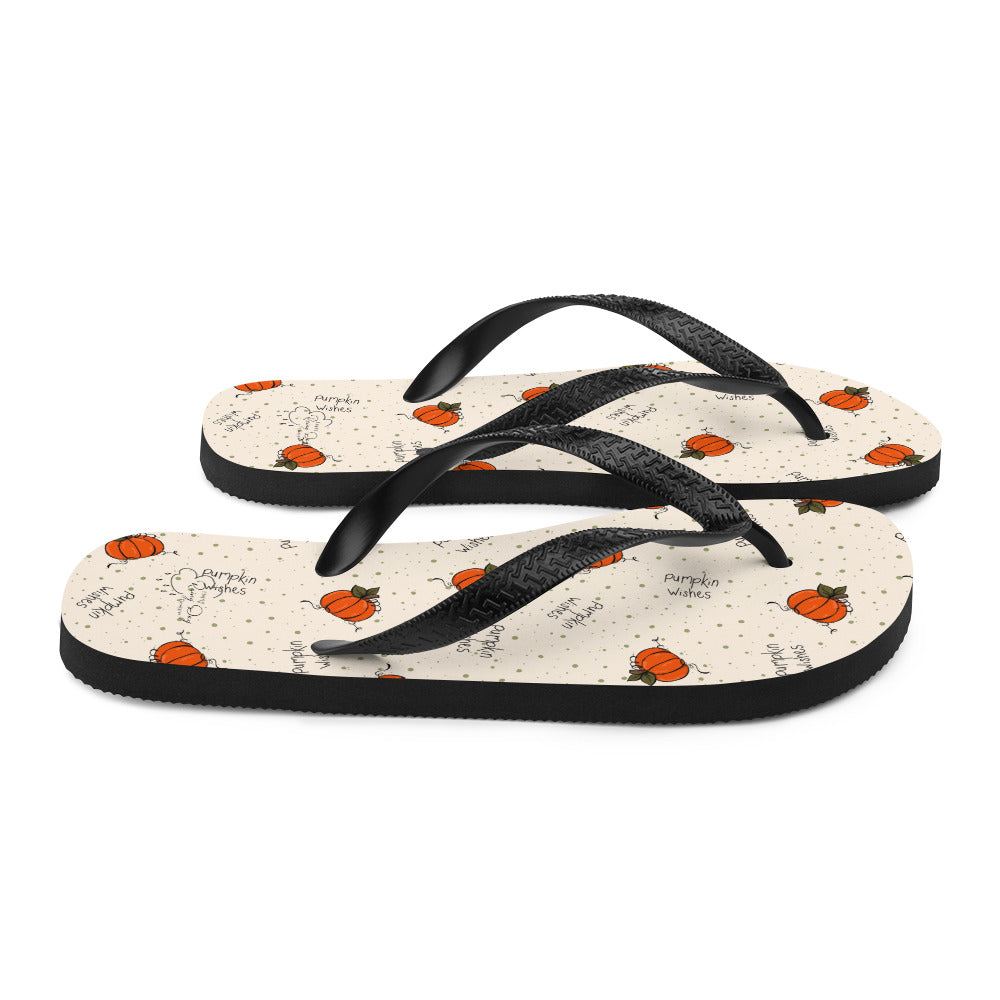 "Pumpkin Wishes" Flip-Flops