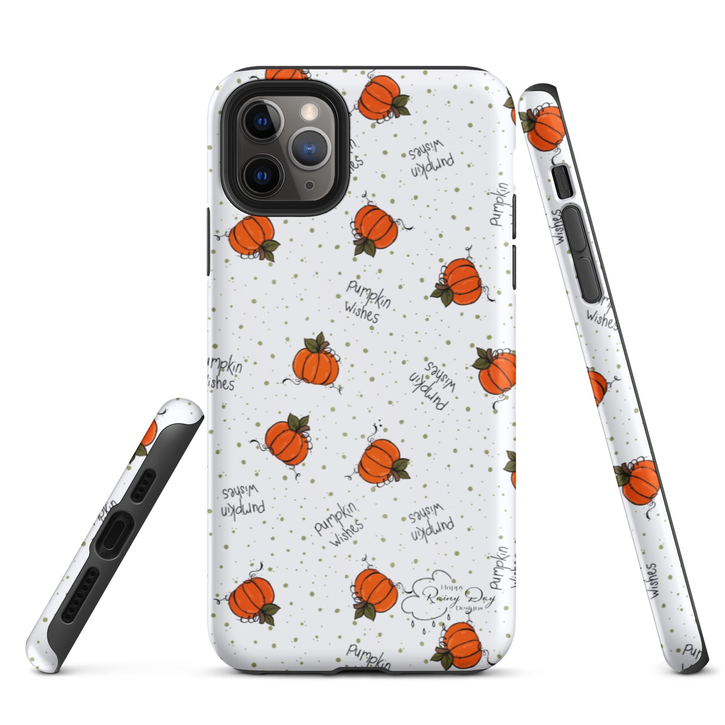 "Pumpkin Wishes" on White Tough iPhone case