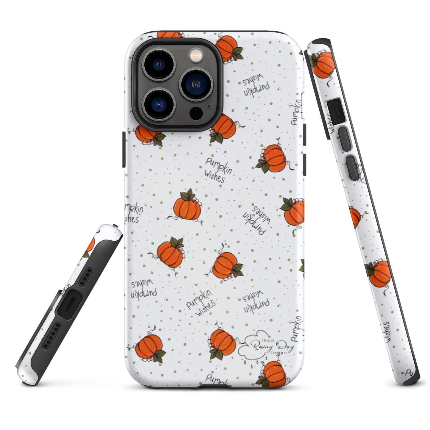 "Pumpkin Wishes" on White Tough iPhone case