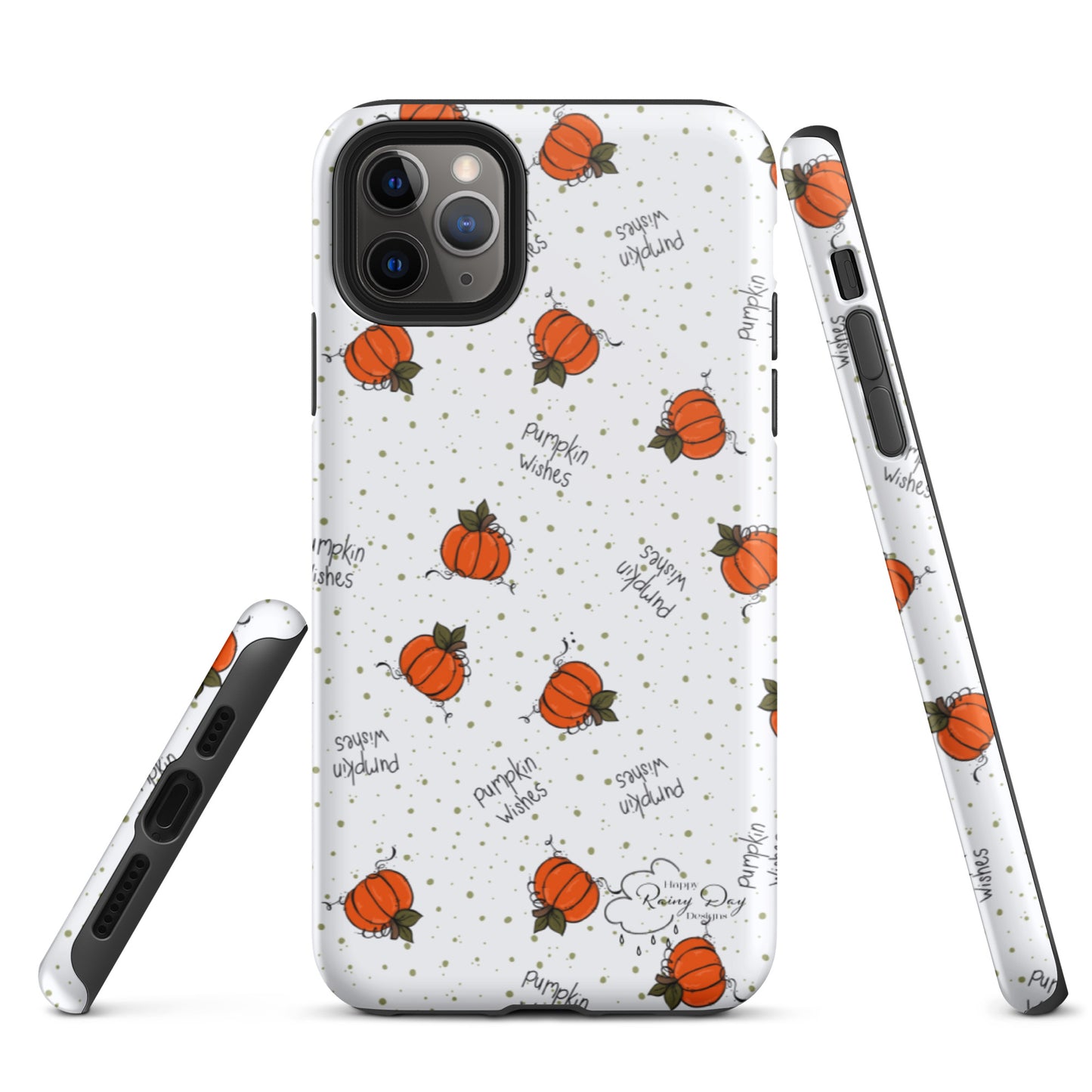 "Pumpkin Wishes" on White Tough iPhone case