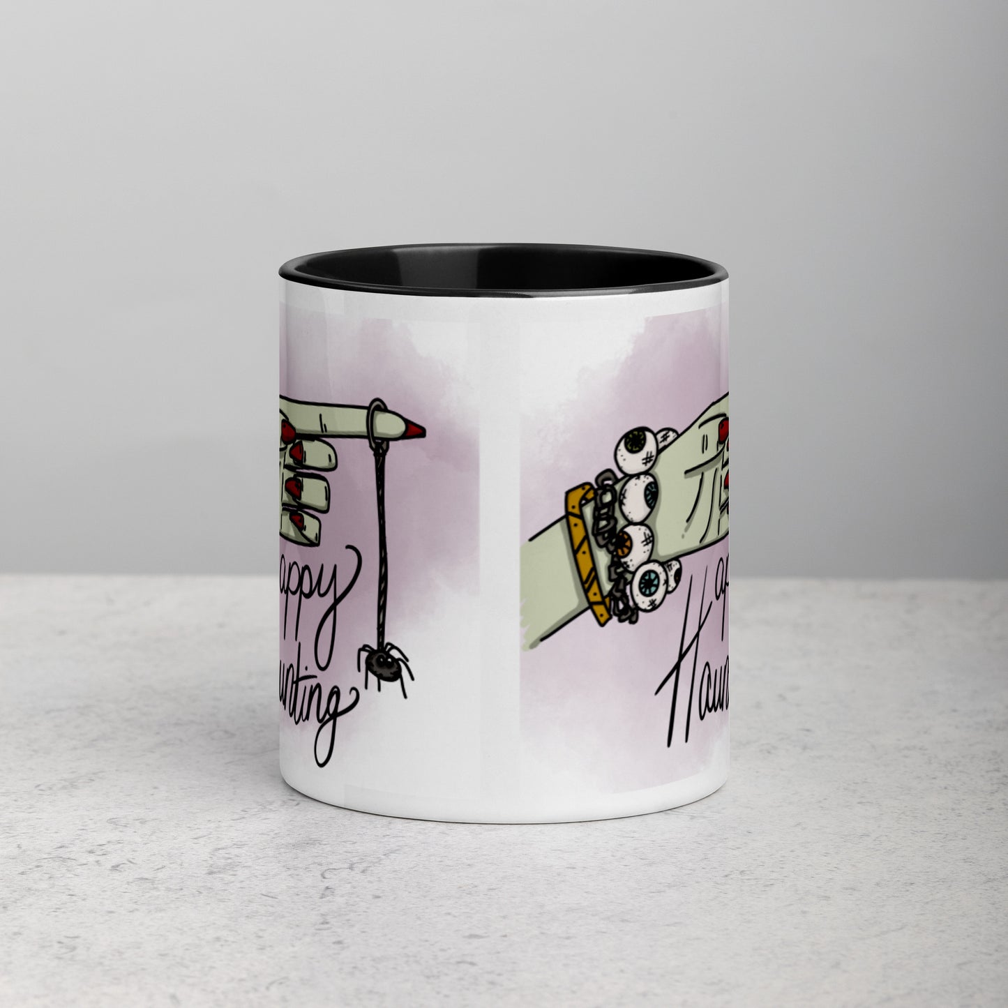 "Happy Haunting" Mug with Color Inside