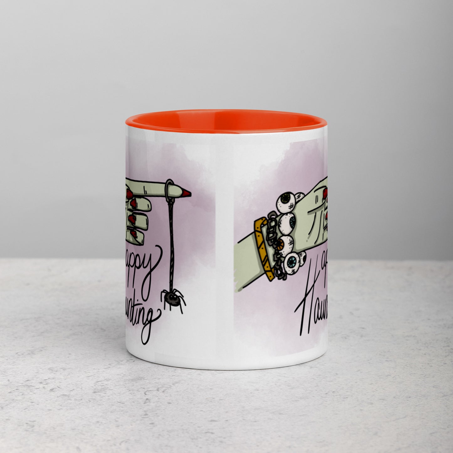 "Happy Haunting" Mug with Color Inside