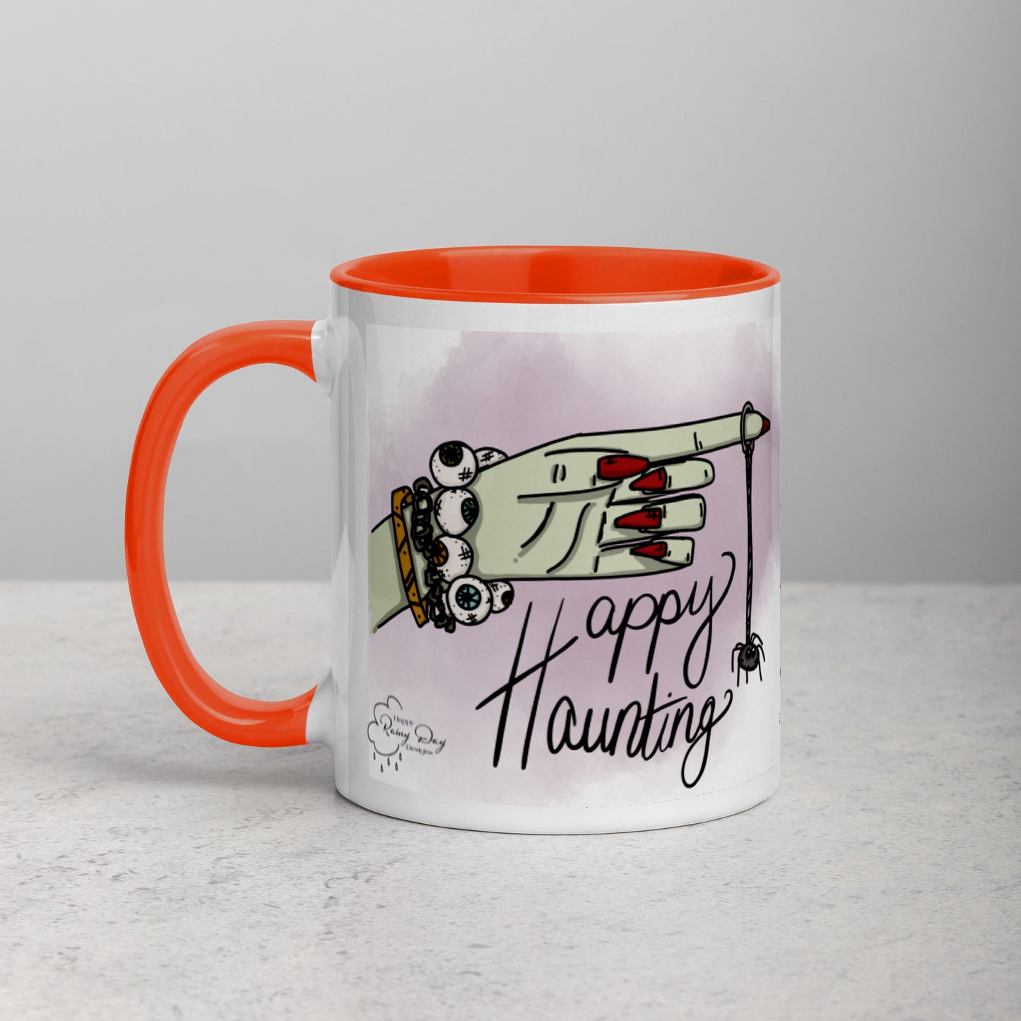 "Happy Haunting" Mug with Color Inside