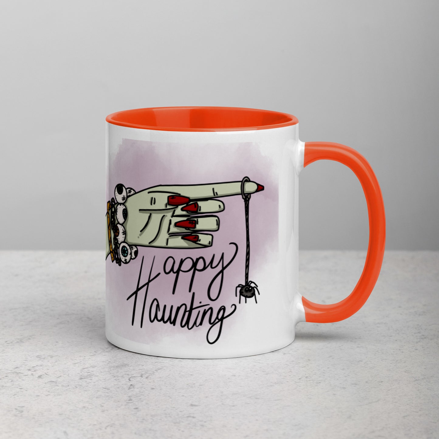 "Happy Haunting" Mug with Color Inside