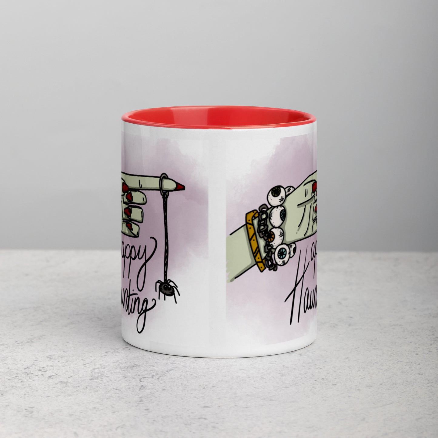 "Happy Haunting" Mug with Color Inside