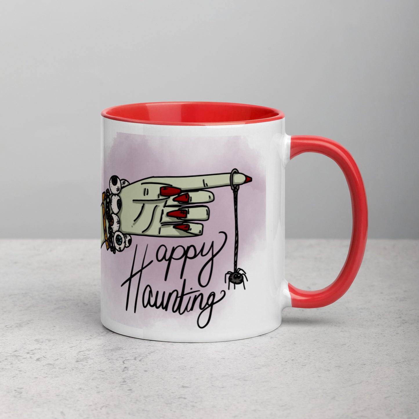 "Happy Haunting" Mug with Color Inside