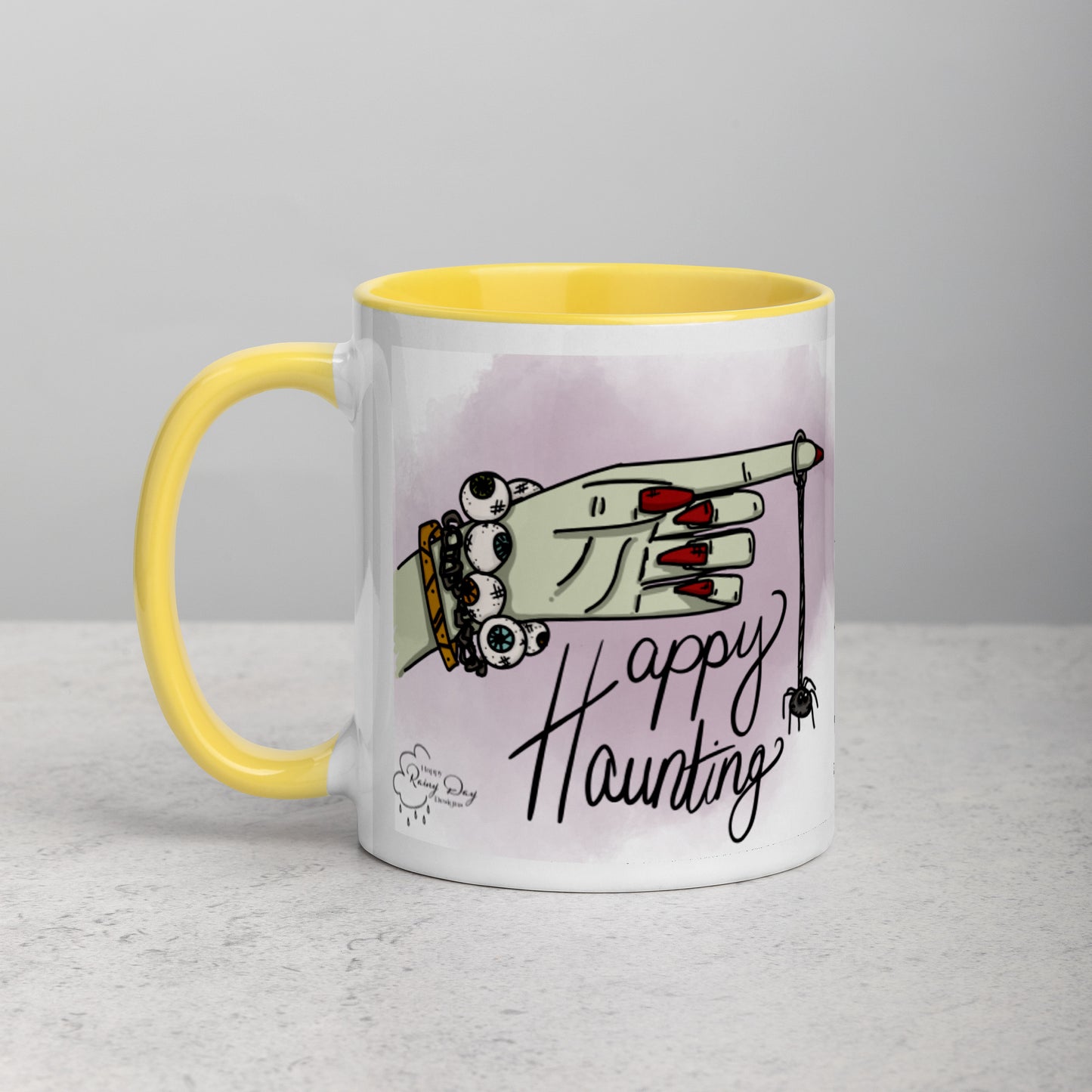 "Happy Haunting" Mug with Color Inside