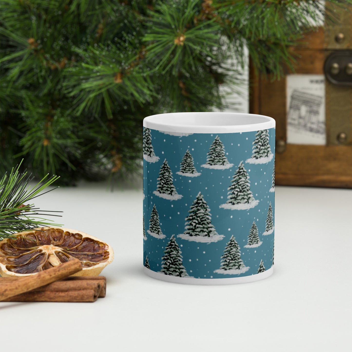 Winter Trees White Glossy Mug