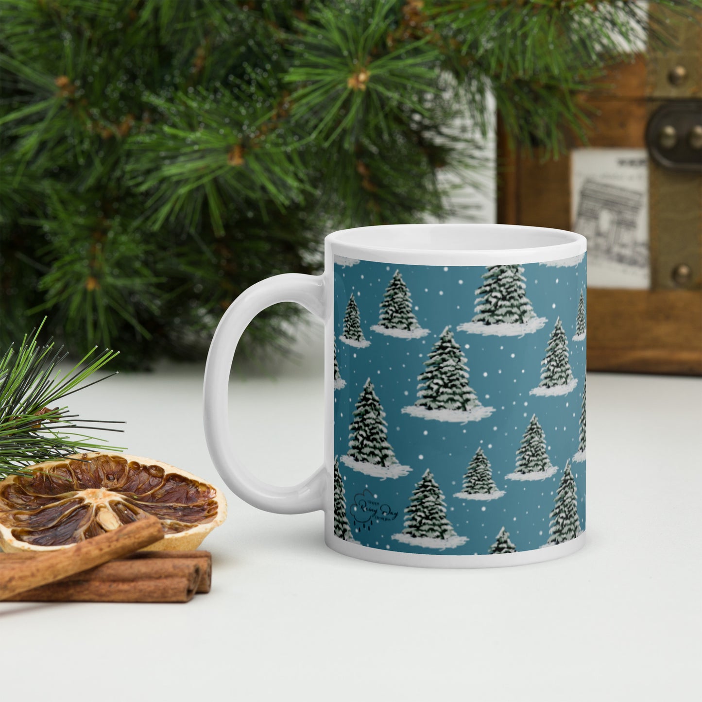 Winter Trees White Glossy Mug