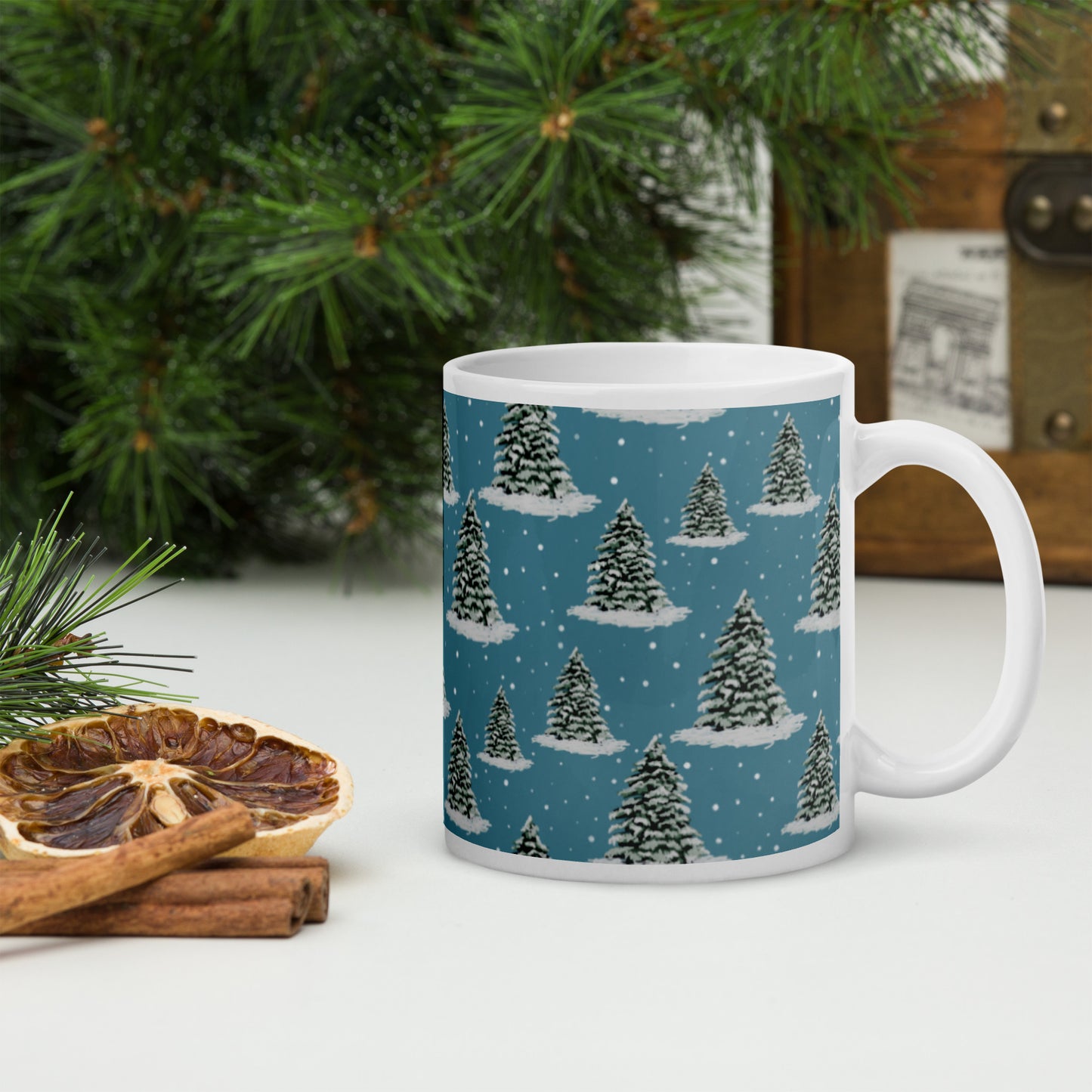 Winter Trees White Glossy Mug