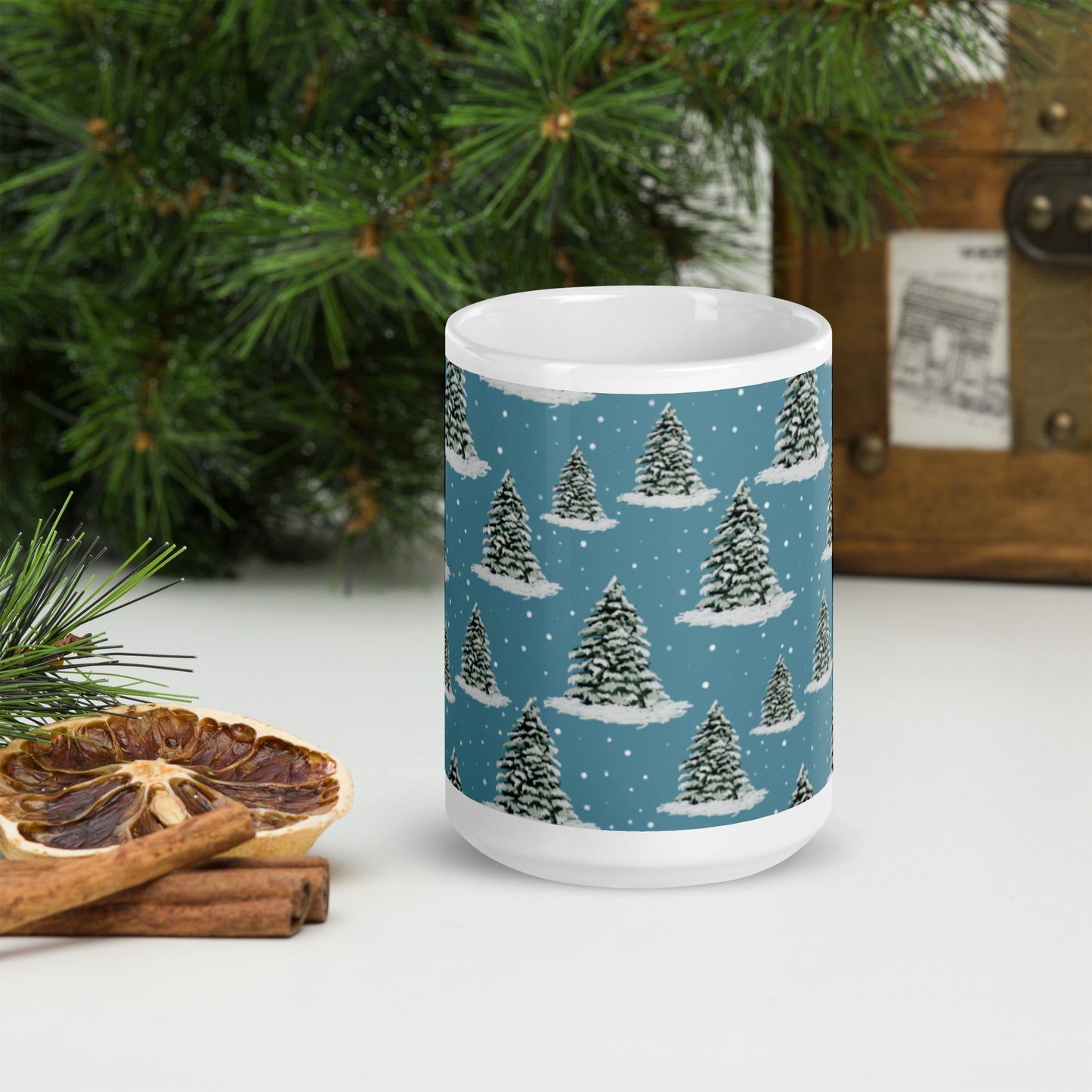 Winter Trees White Glossy Mug