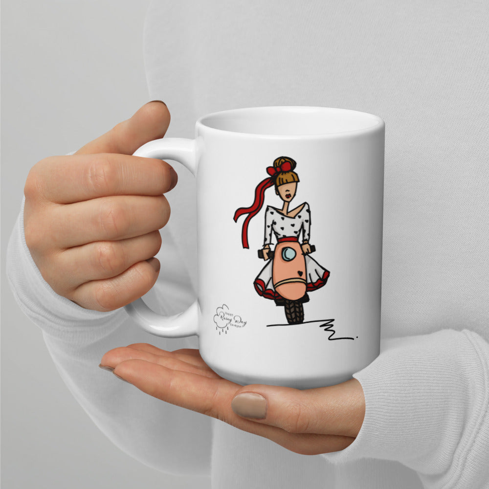 Scooter Girl Glossy Mug