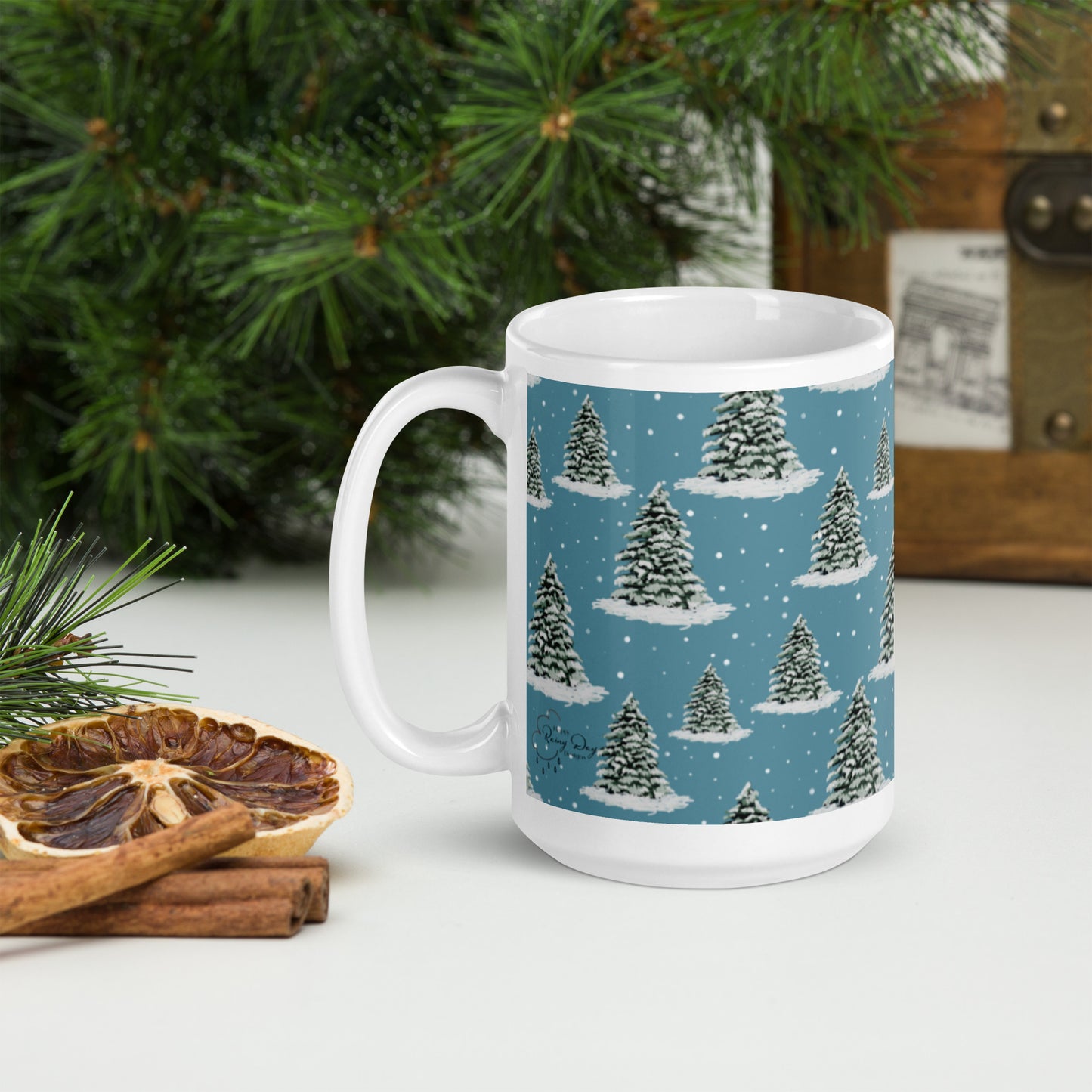 Winter Trees White Glossy Mug