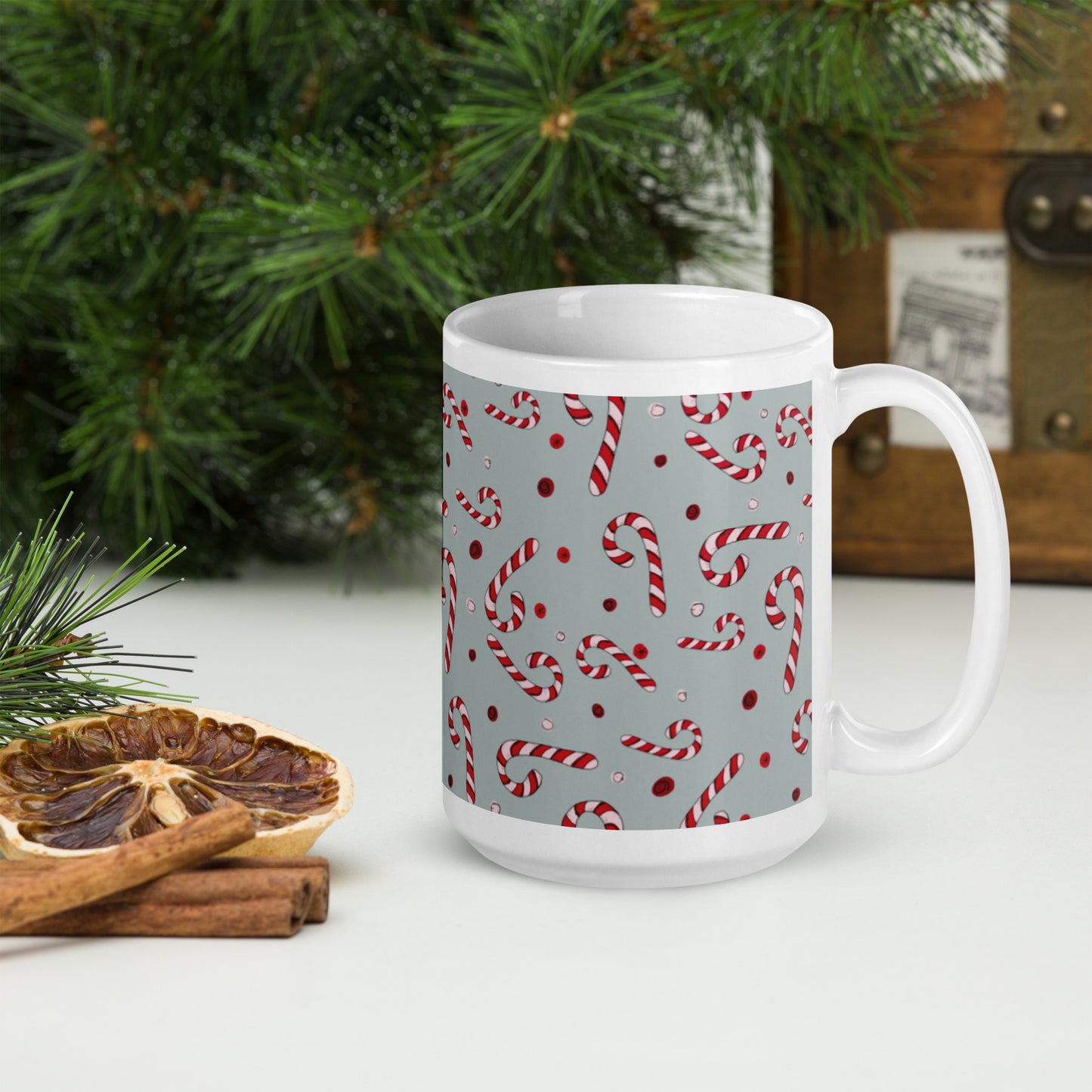 Candy Cane Wishes on Icicle Mug